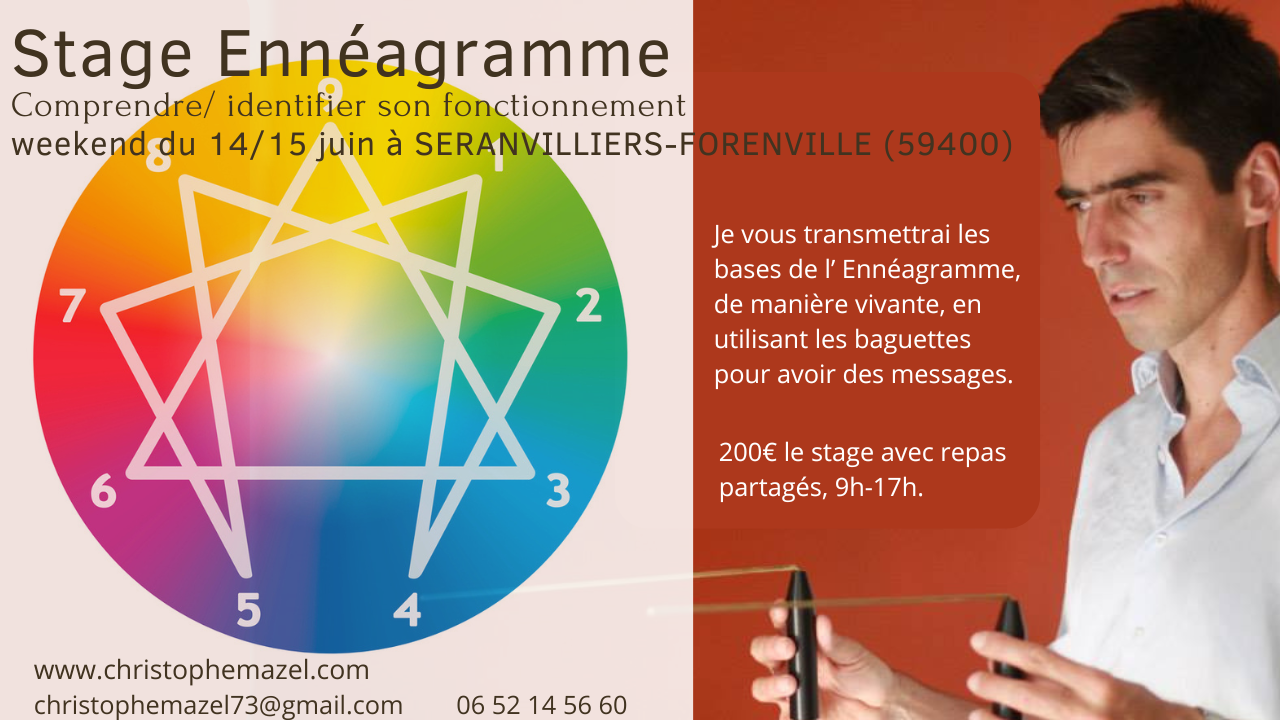stage Ennéagramme 14 et 15 juin à SERANVILLIERS